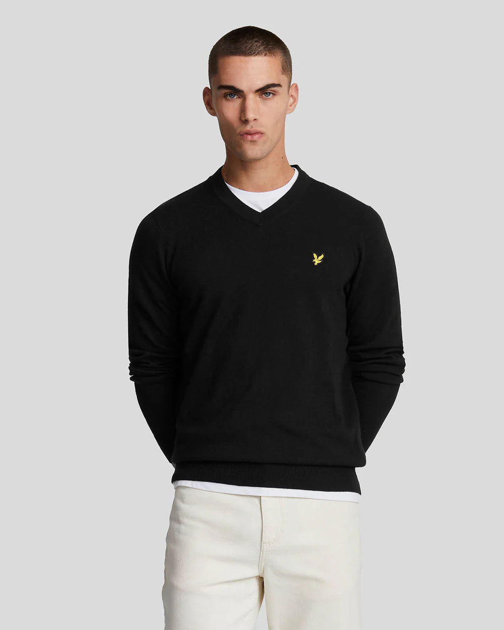 Lyle & Scott Jersey Pico Algodón Merino Negro