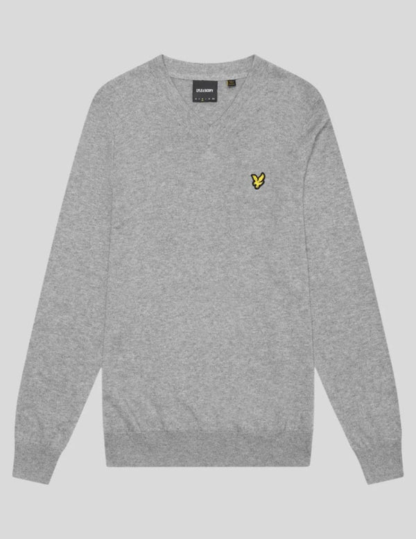 Lyle & Scott Jersey Pico Algodón Merino Gris