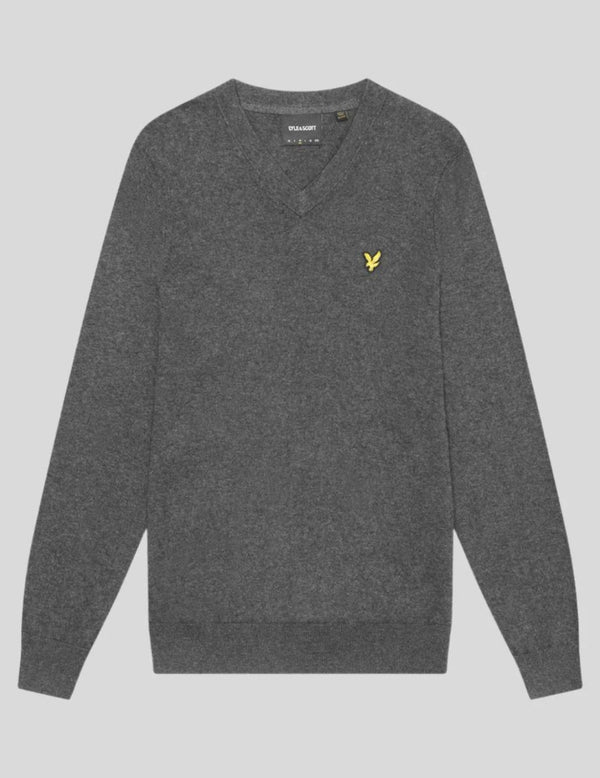 Lyle & Scott Jersey Pico Algodón Merino Charcoal