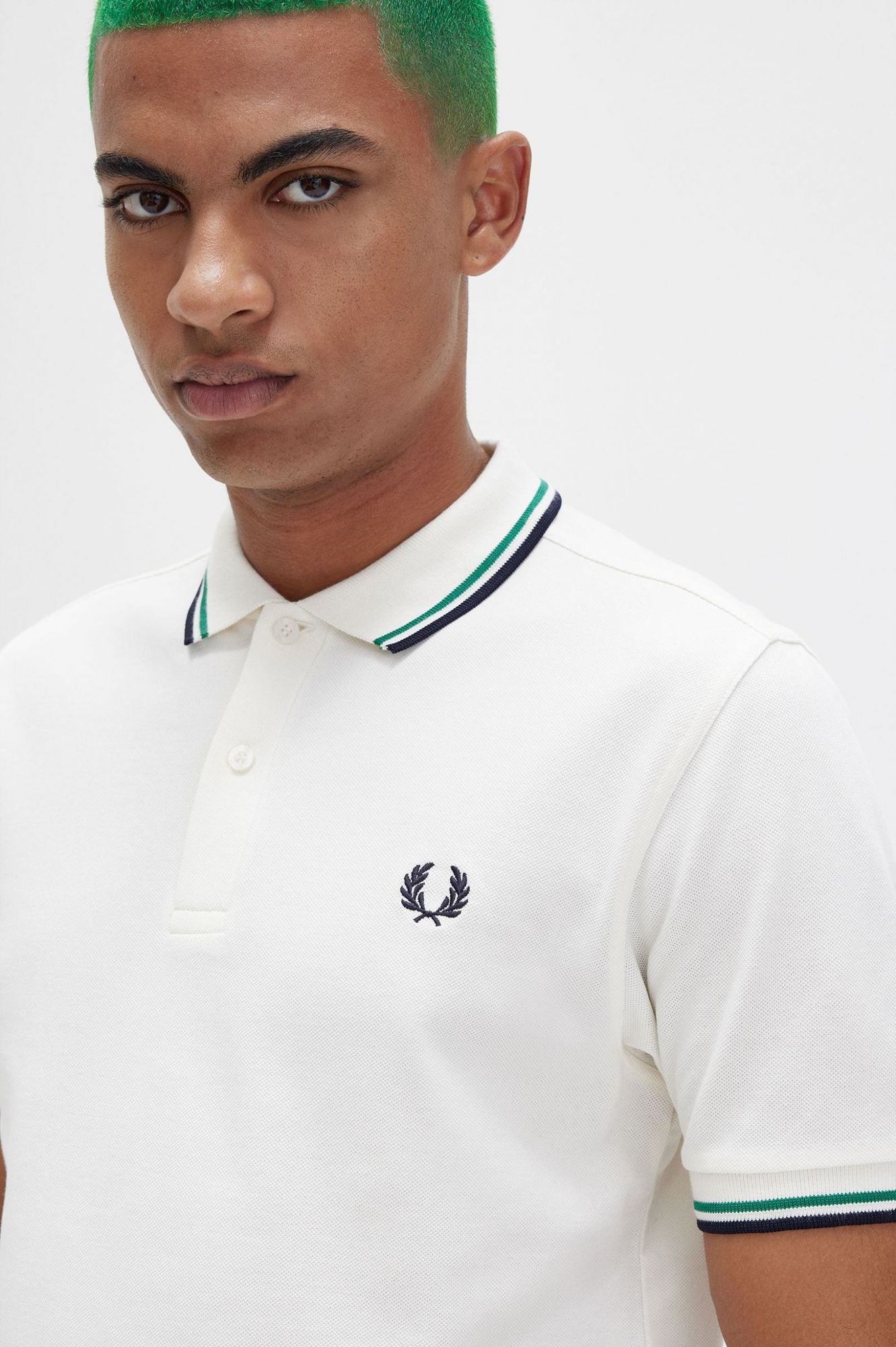 Fred Perry Polo Crudo Claro / Verde Fred Perry / Azul Marino