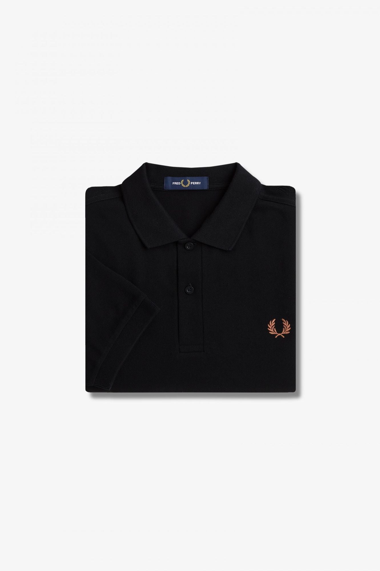 Fred Perry Polo Liso Negro / Nuez Jaspeado