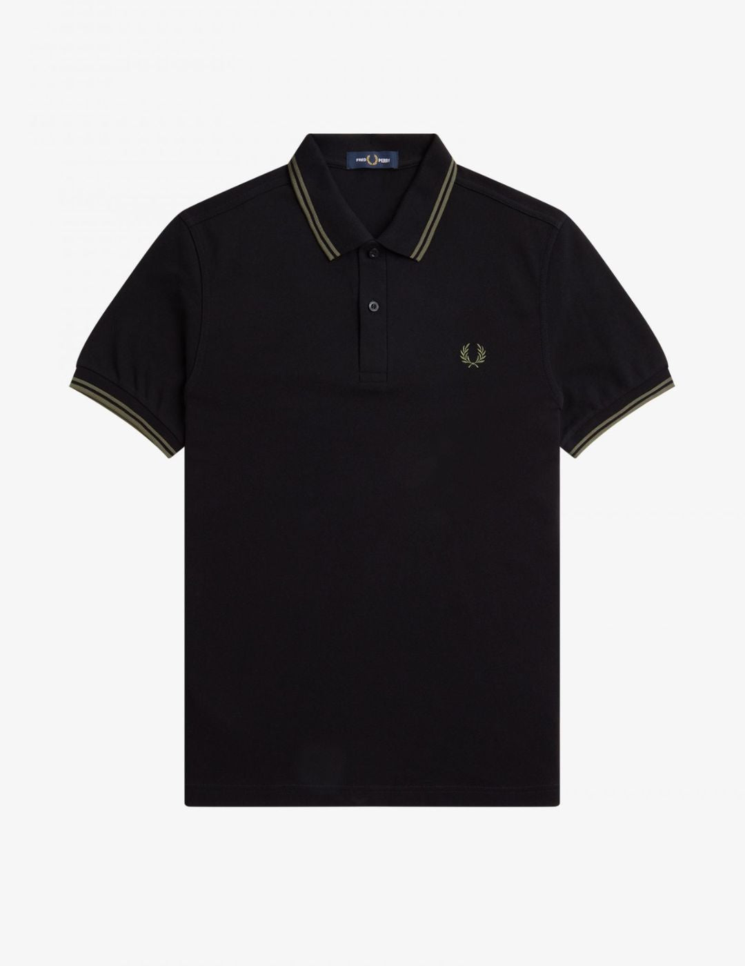 Fred Perry Polo M3600 Negro / Verde Campo