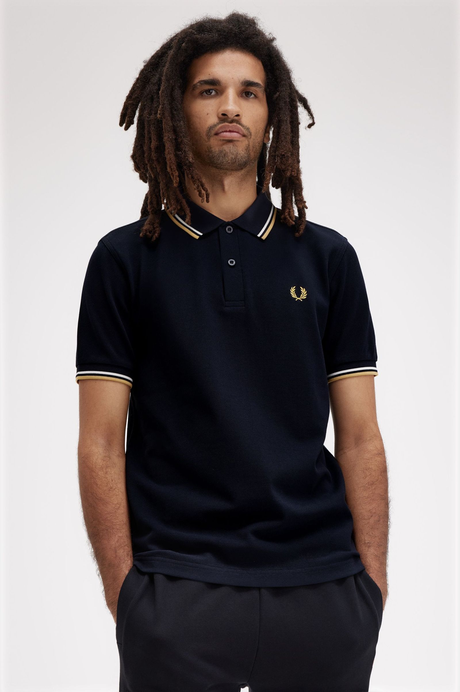 Fred Perry Polo M3600 Azul Marino / Crudo / Miel