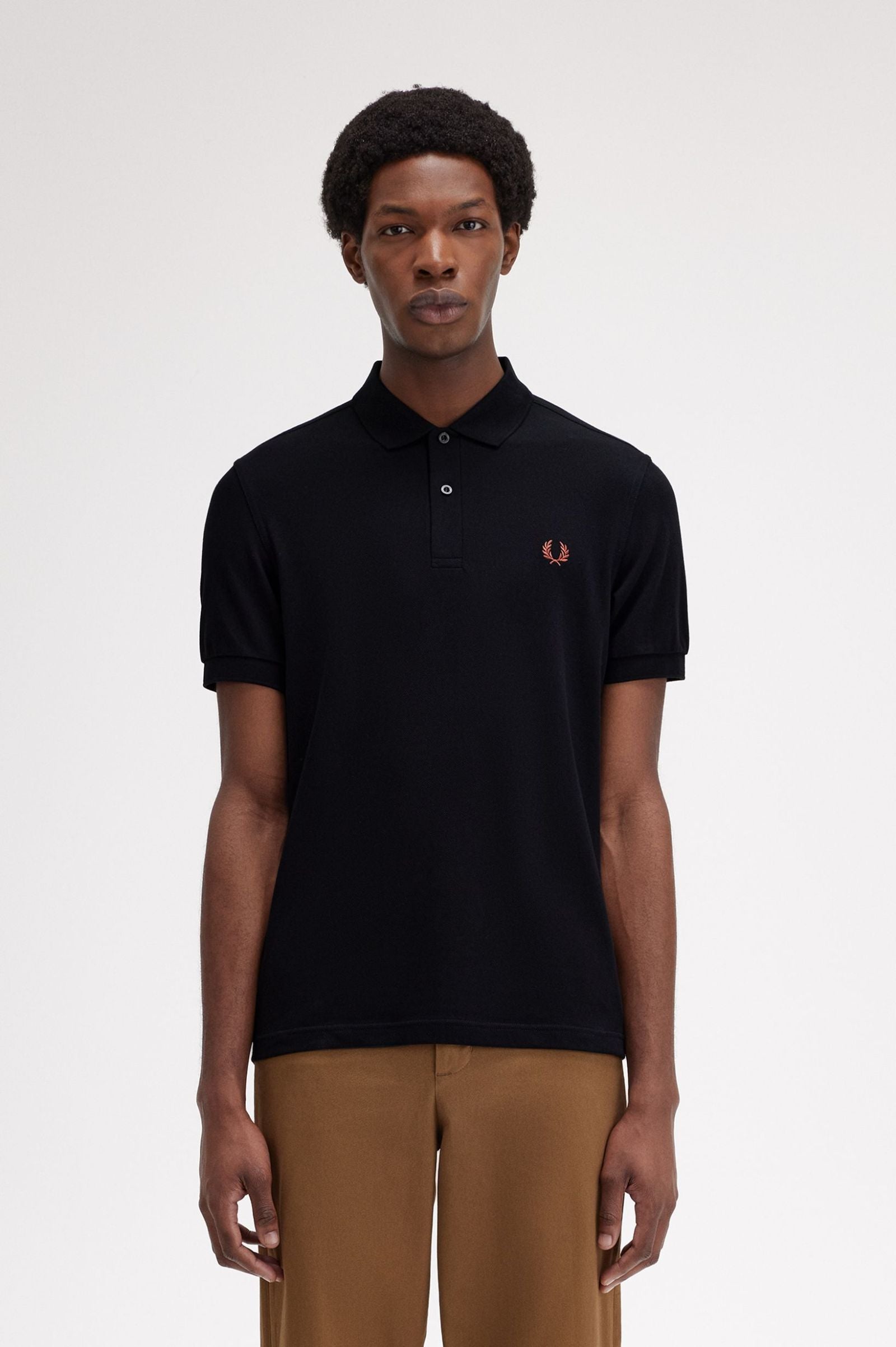 Fred Perry Polo M6000 Negro / Marrón whisky