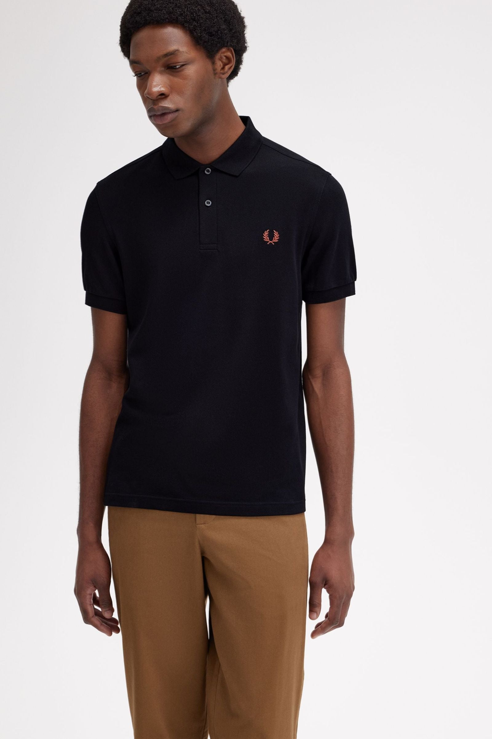 Fred Perry Polo M6000 Negro / Marrón whisky