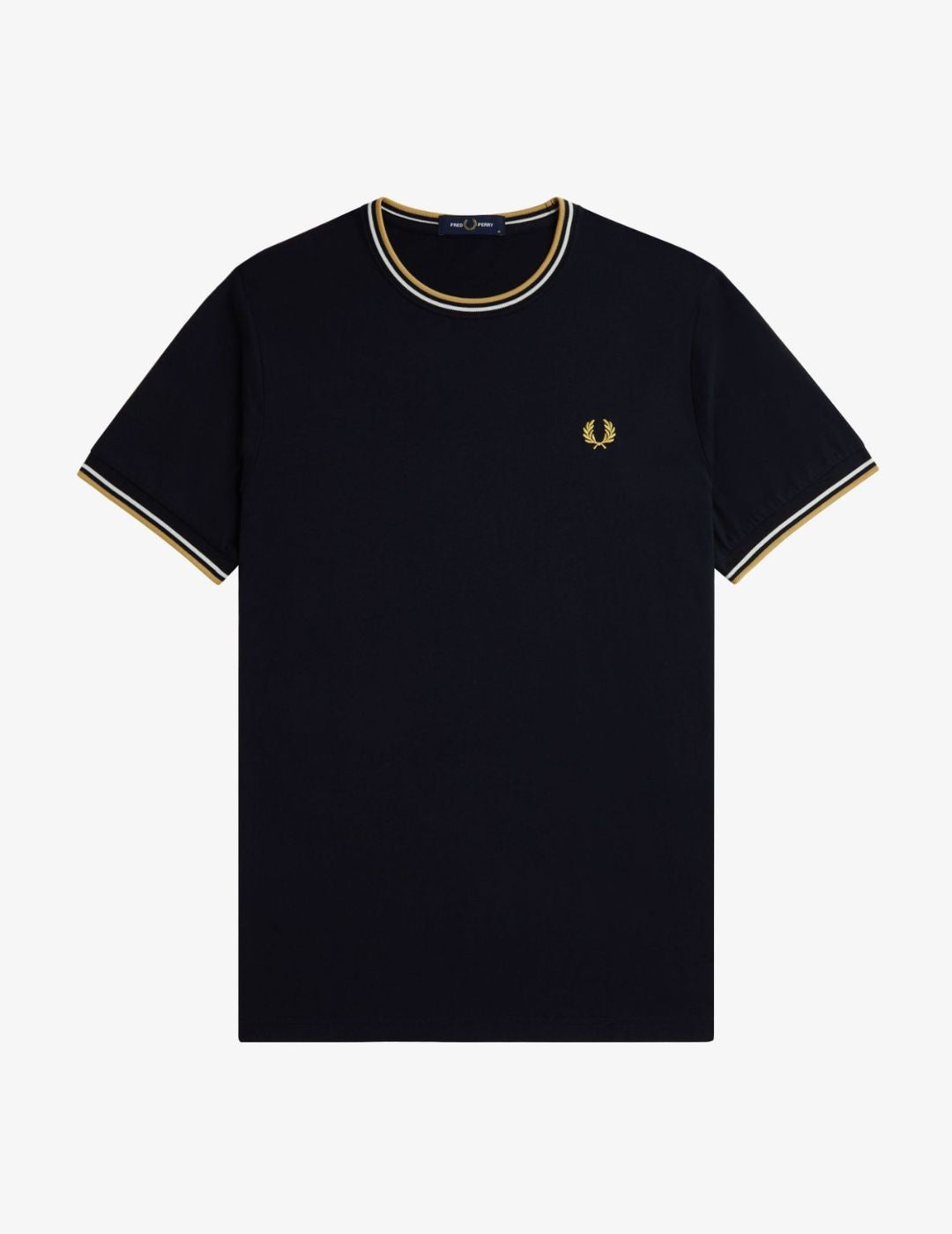 Fred Perry Camiseta M1588 Azul marino / Crudo / Nido de abeja