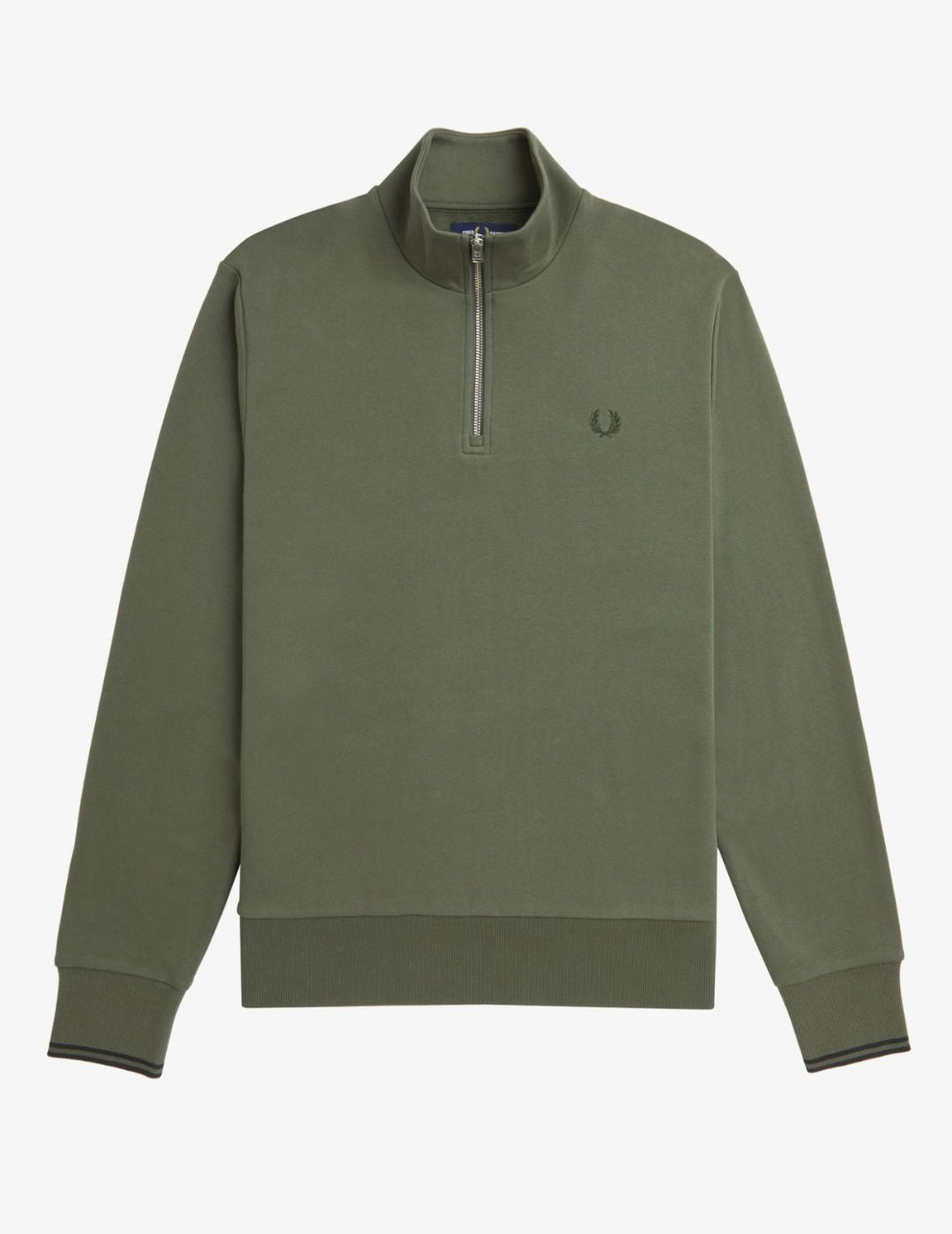 Fred Perry Sudadera Media Cremallera Field Green