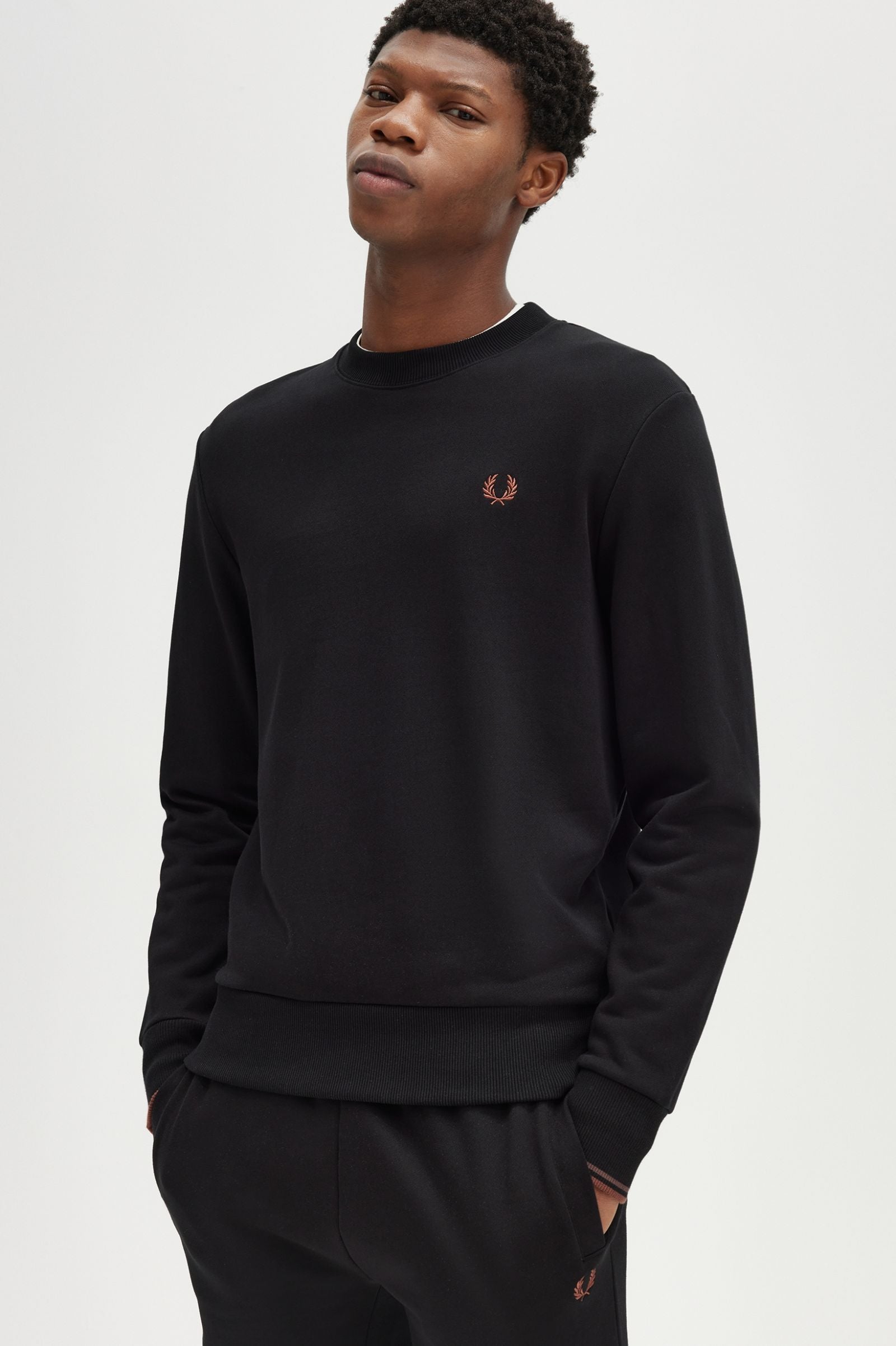 Fred Perry Sudadera Negro / Marrón whisky