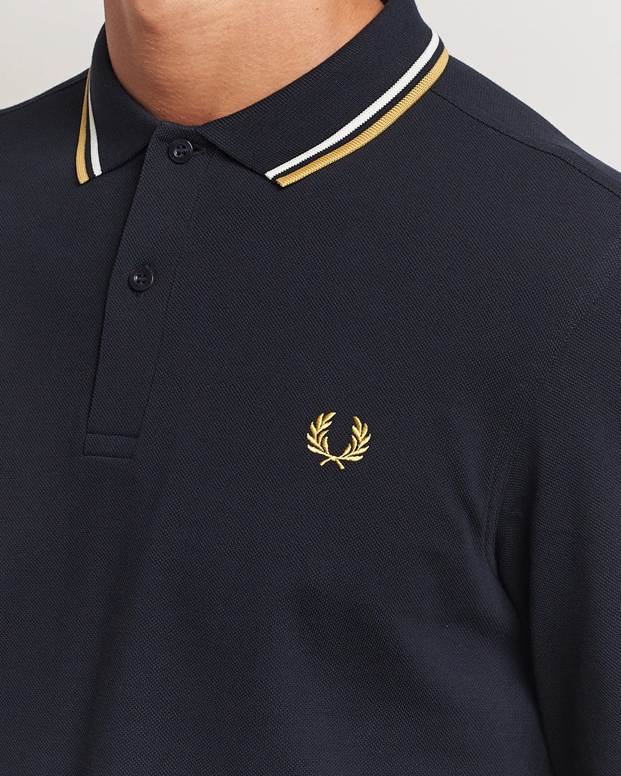 Fred Perry Polo M3636 Manga Larga Azul Marino / Crudo / Miel