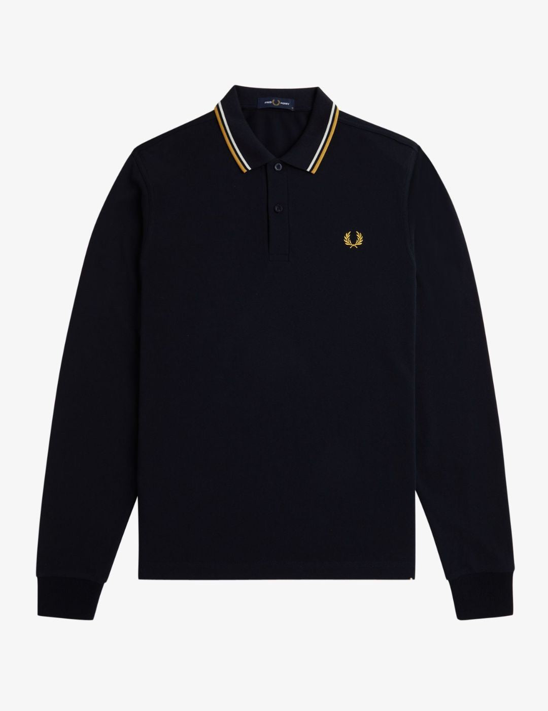 Fred Perry Polo M3636 Manga Larga Azul Marino / Crudo / Miel