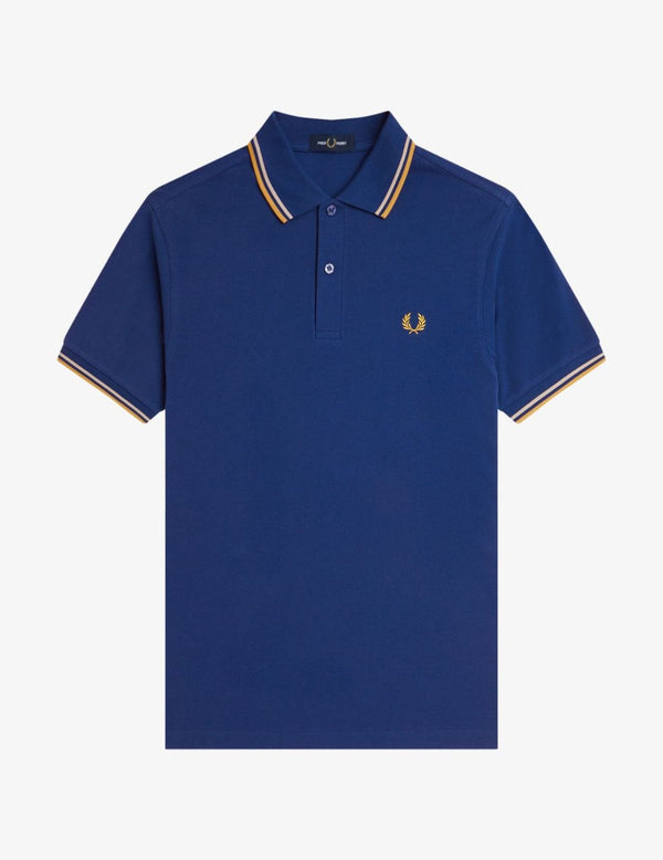 Fred Perry Polo M3600 Cobalto sombreado / Avena / Panal de abeja