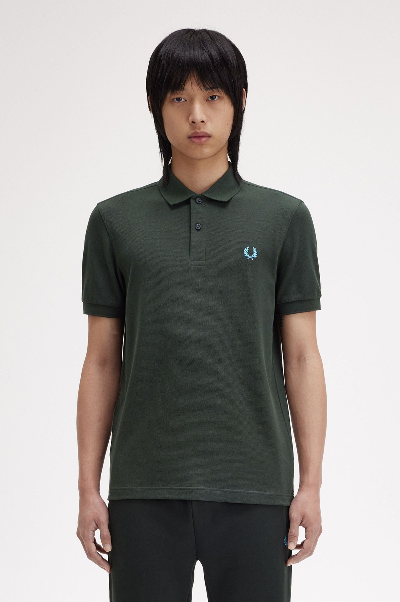 Fred Perry Polo M6000 Verde Noche / Azul Bahía