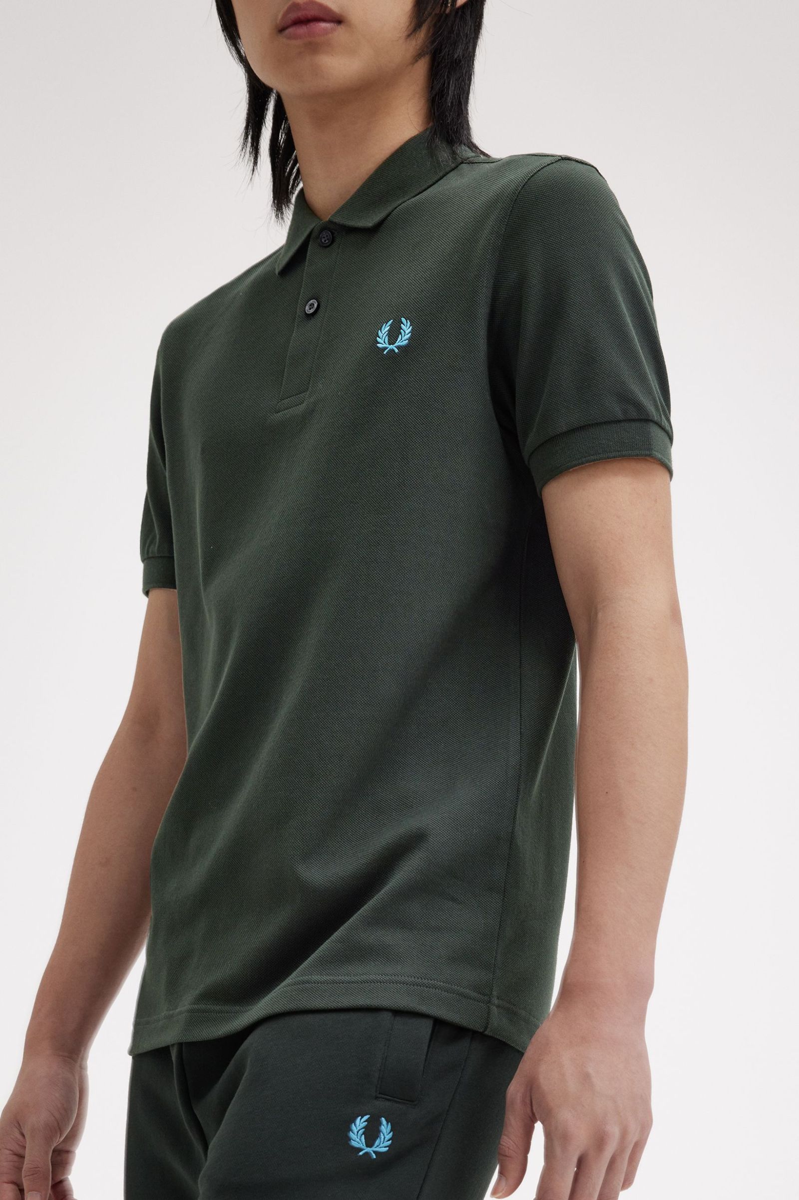 Fred Perry Polo M6000 Verde Noche / Azul Bahía