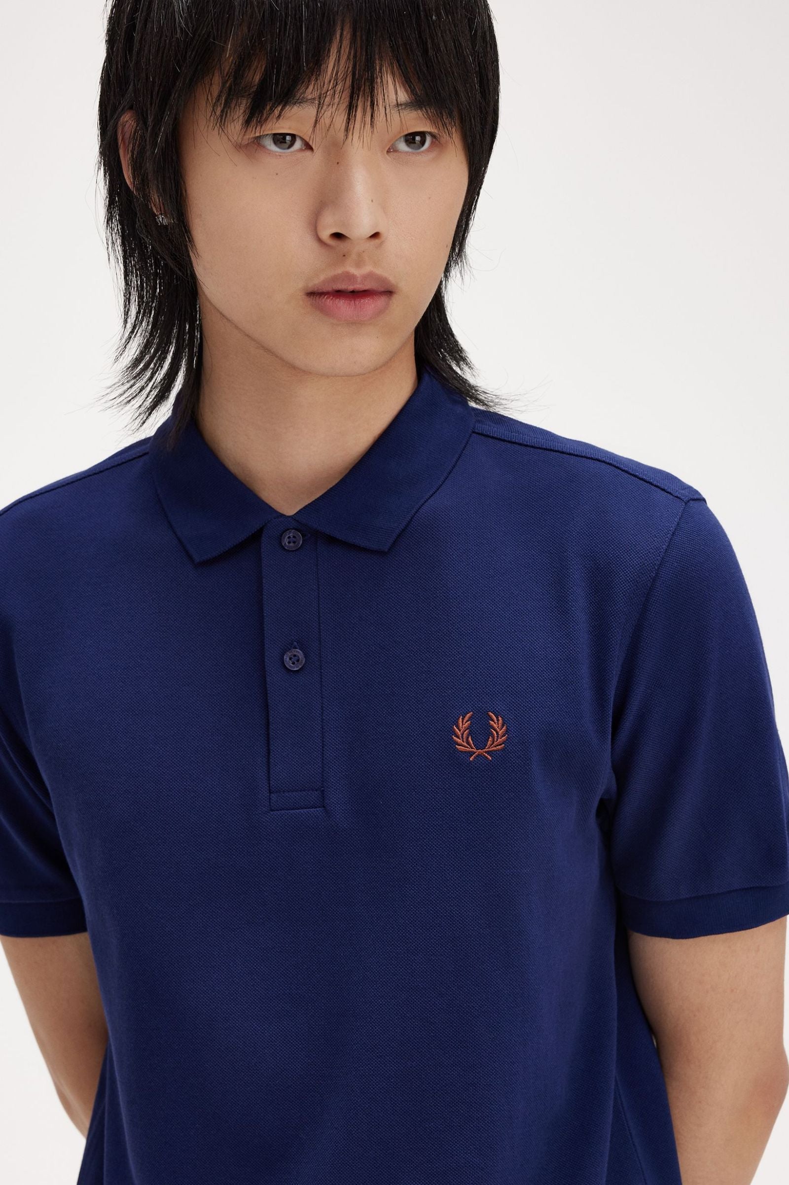 Fred Perry Polo M6000 Azul Ultramar Oscuro / Marrón whisky