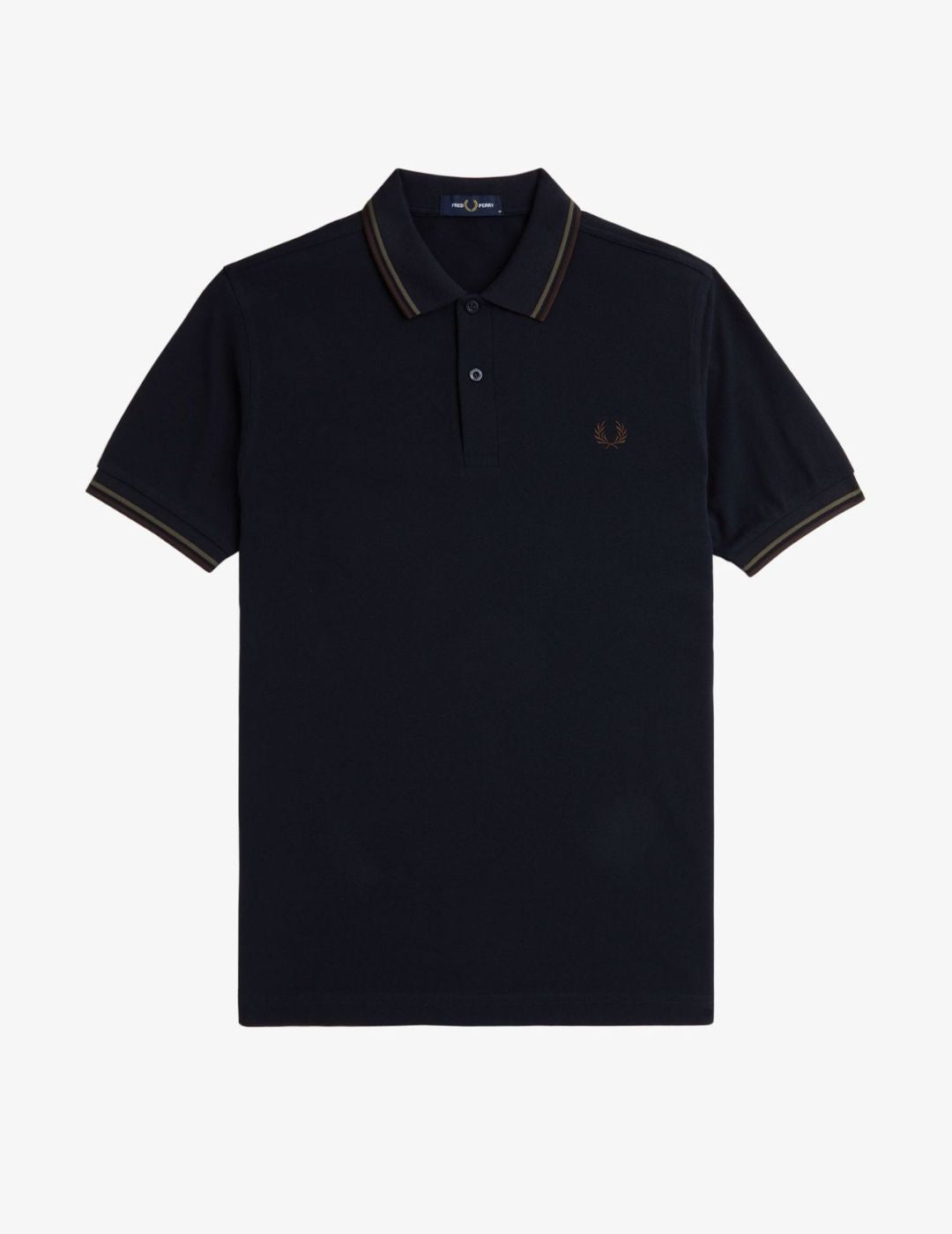 Fred Perry Polo M3600 Azul Marino / Laurel verde / Ladrillo Carrington Road