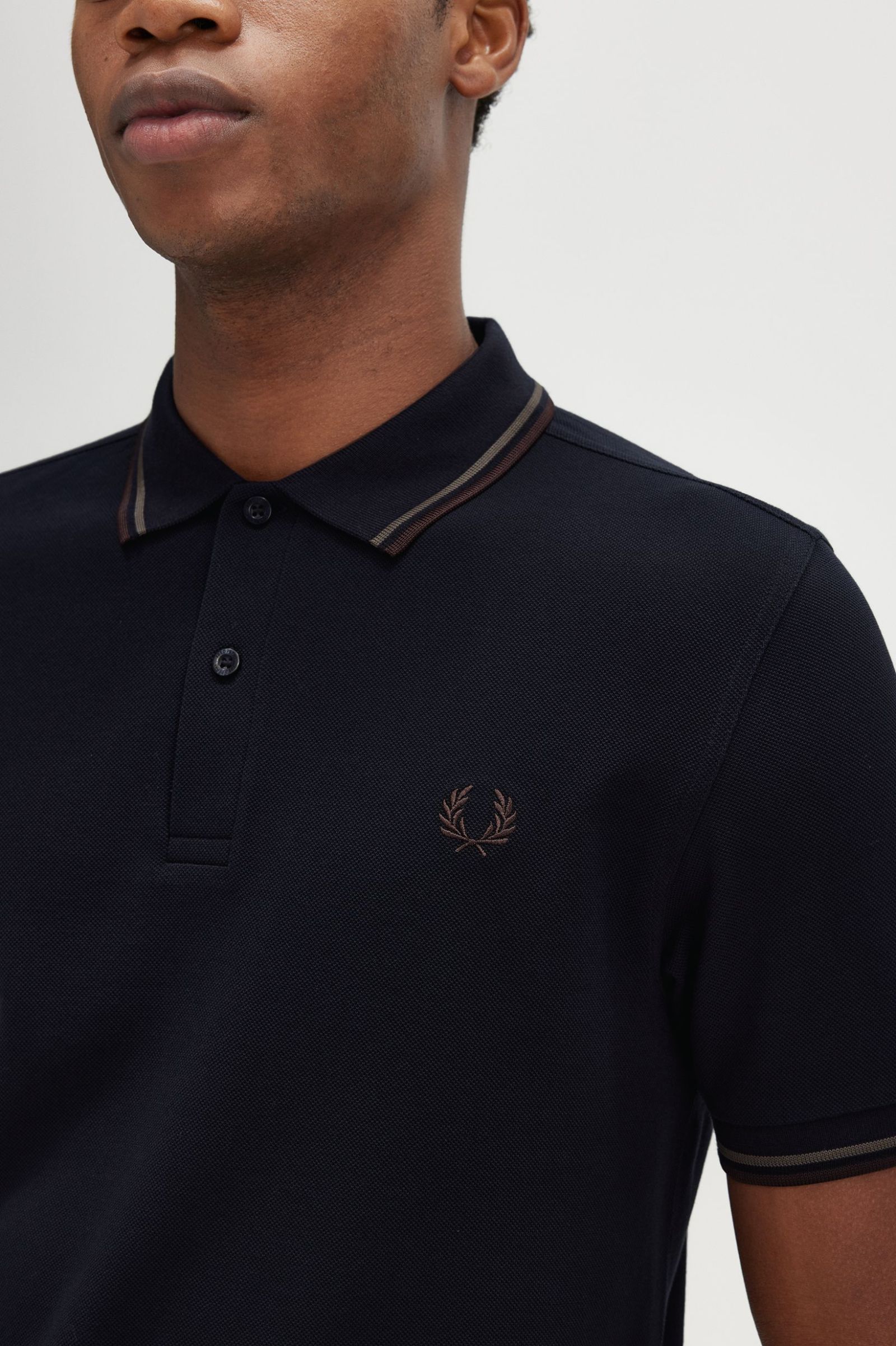 Fred Perry Polo M3600 Azul Marino / Laurel verde / Ladrillo Carrington Road