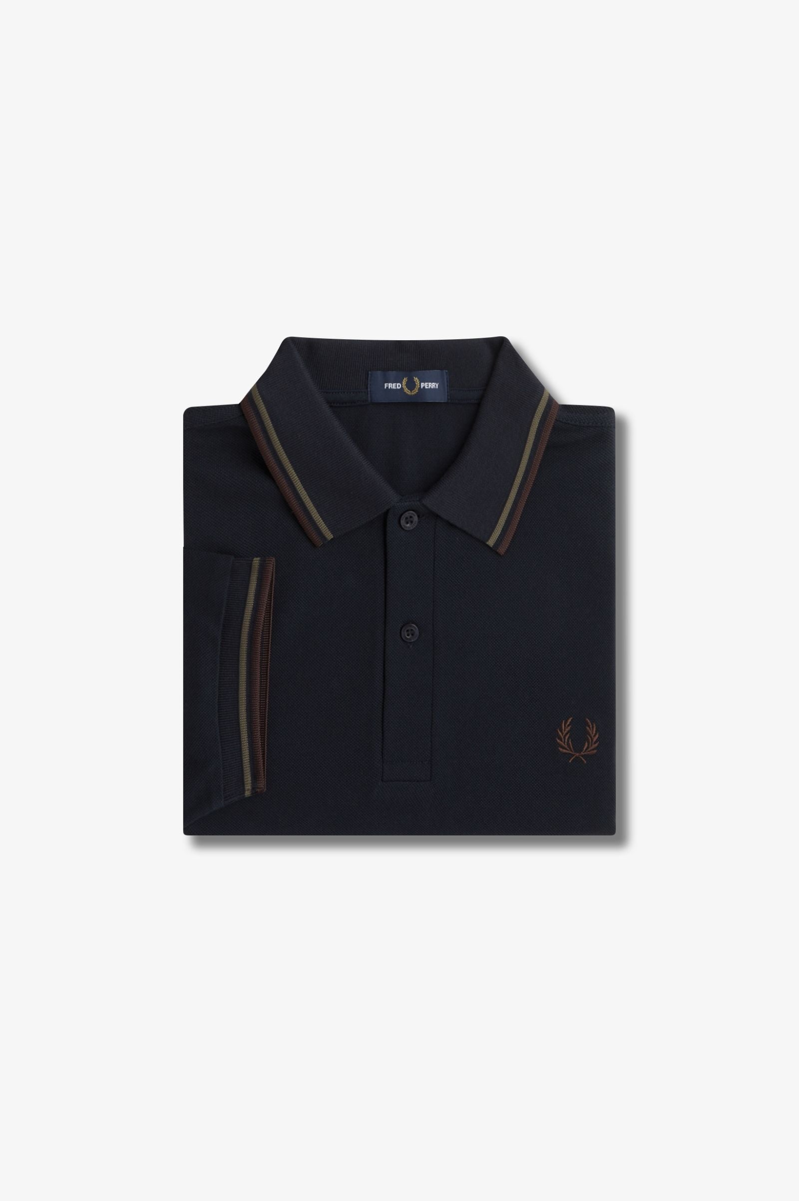 Fred Perry Polo M3600 Azul Marino / Laurel verde / Ladrillo Carrington Road