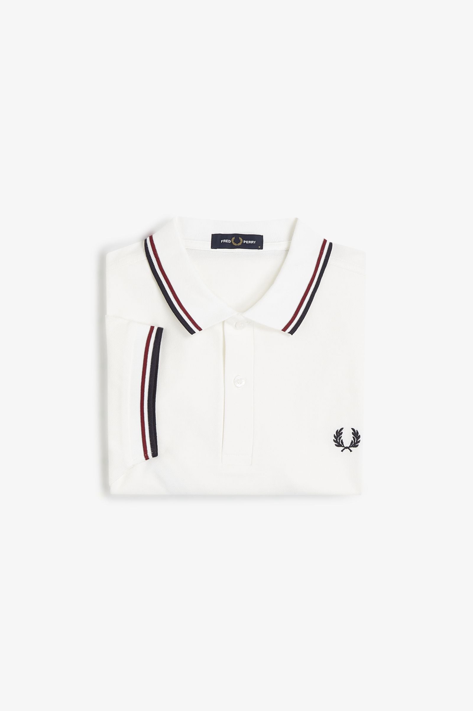 Fred Perry Polo M3600 Blanco nieve / Rojo tostado / Azul marino