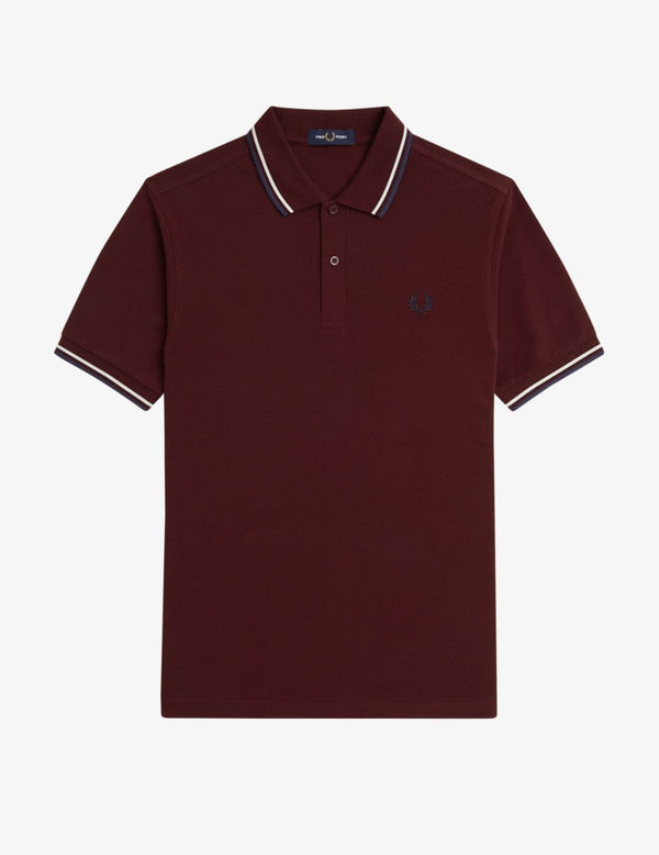 Fred Perry Polo M3600  Burdeos oscuro / Crudo / Azul tenis