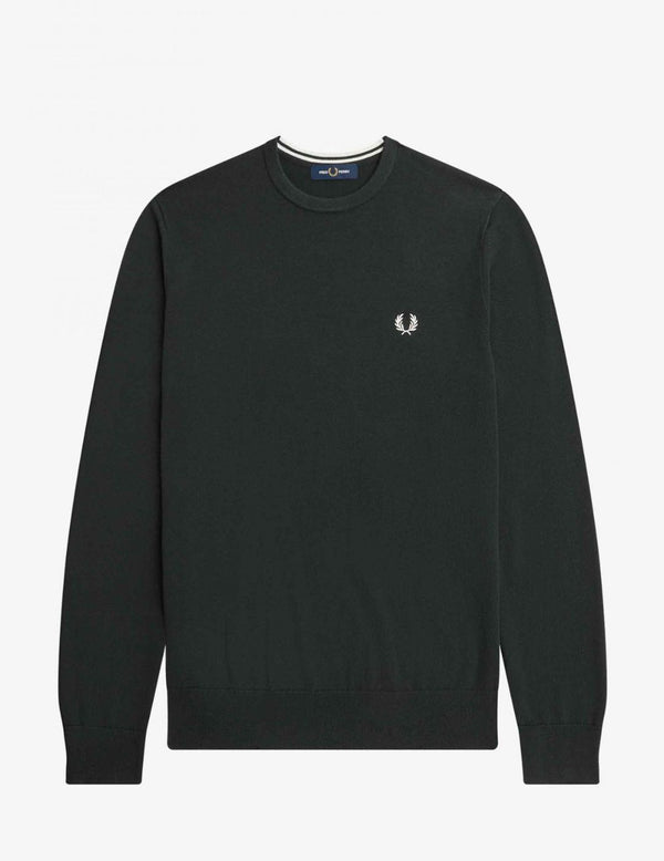 Fred Perry Jersey Cuello Redondo Verde Oscuro