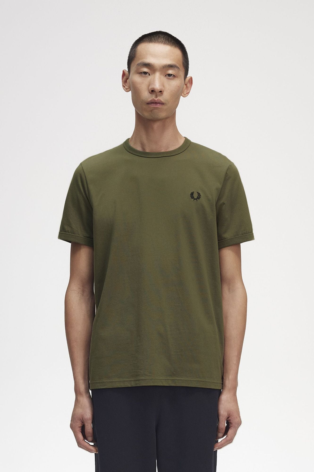 Fred Perry Camiseta M3519 Ringer Uniform Green