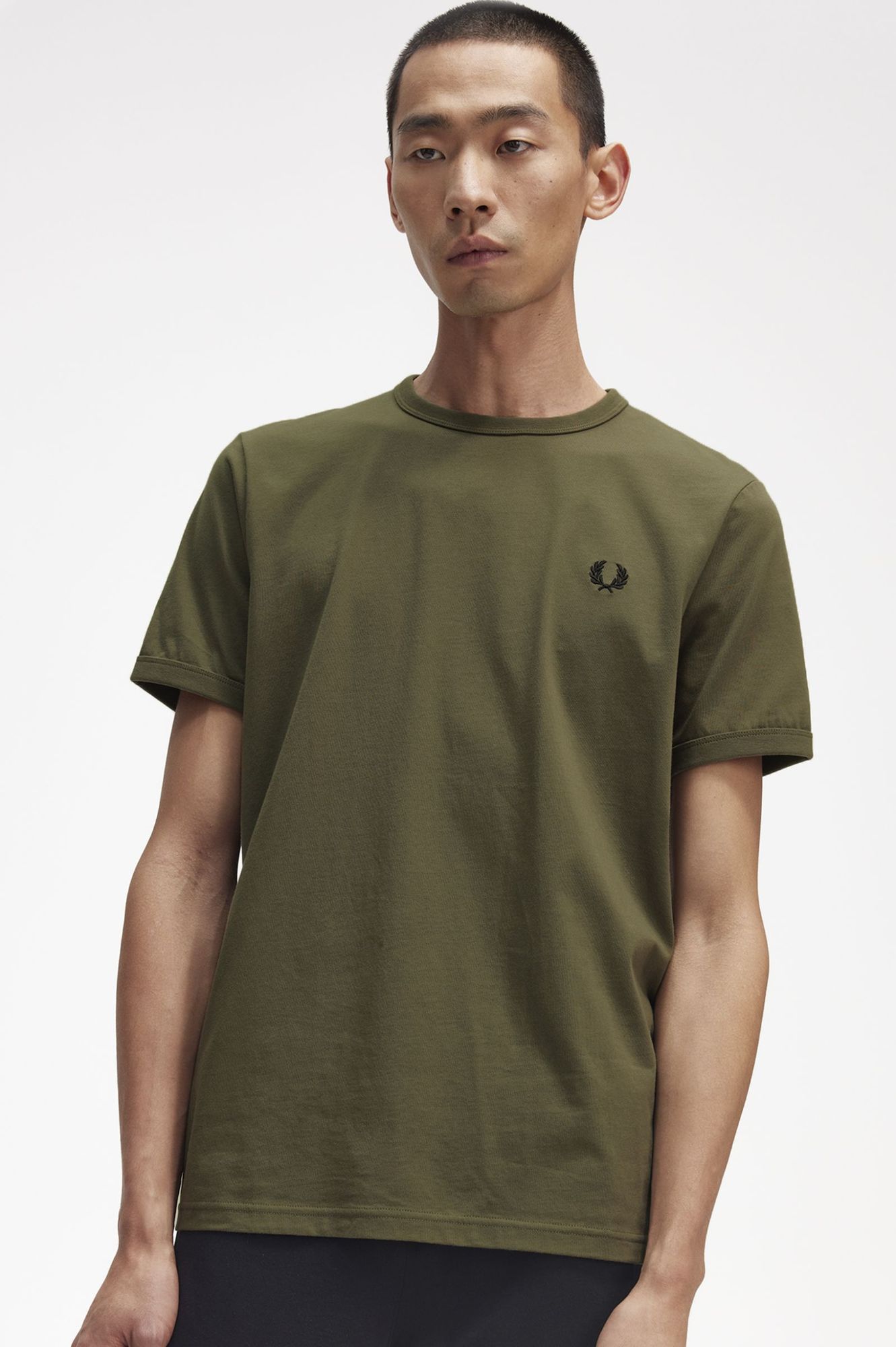 Fred Perry Camiseta M3519 Ringer Uniform Green